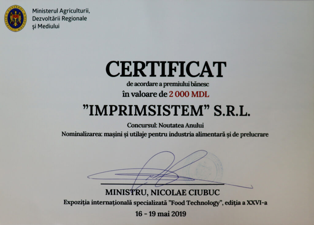 Certificate ImprimSistem.com